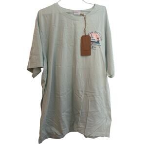 U.S. VINTAGE 2XL BLUE TEE FROM OCEAN CITY MD WITH GRAPHIC ON BACK